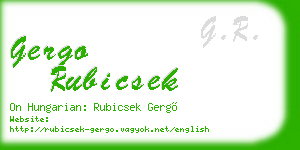 gergo rubicsek business card